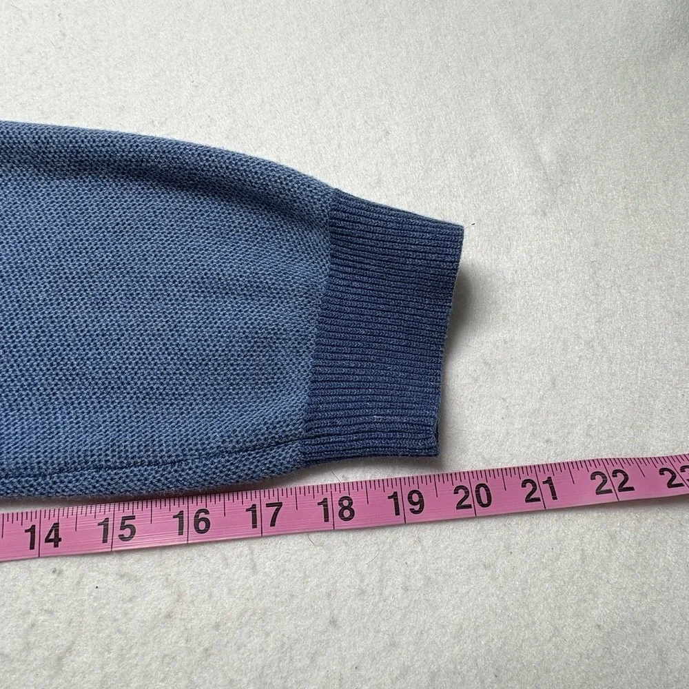 TOMMY BAHAMA Men Reversible‎ Pullover Sweater V Neck Pima Cotton Sz L Blue 81-22